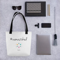 #namastoked mandala tote bag